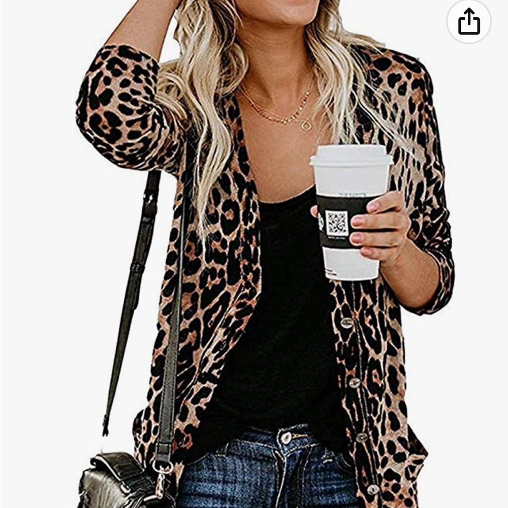 Womens Fashion Casual Open Front Printed Cardigans Sweaters